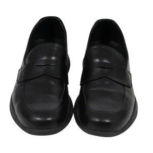 Prada Mens Spazzolato Rois Penny Loafers Size UK8 US9 Black Leather Rubber Sole Prada | Shoes | Prada Mens Spazzolato Rois Penny Loafers  main image 2